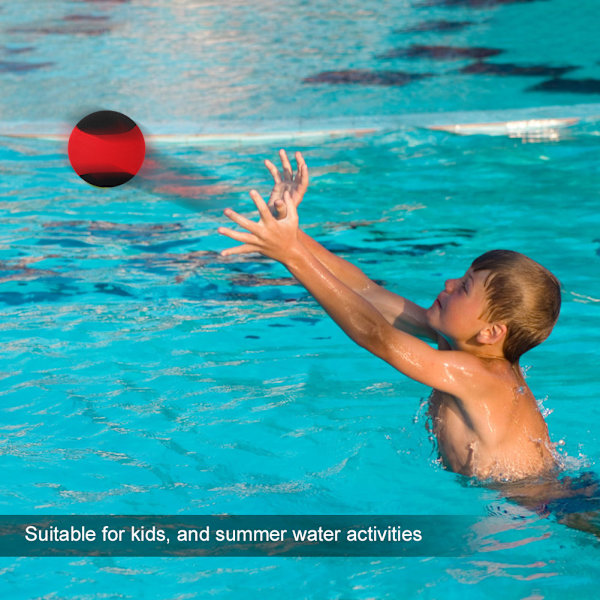 Vandspringsbold Udendørs Pool Strandspringsport Legetøj til Familie Venner Sort+Rød