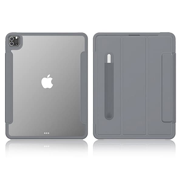 Kompatibel med iPad Pro 12.9 inch (2020) elegant tri-fold etui - grå Silvergrå silver