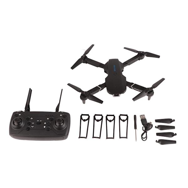 Musta taittuva drone, ylimääräiset potkurit, USB-kaapeli, kaukosäädin, 4K kamera, HD, 4 potkurin taittuva drone-setti