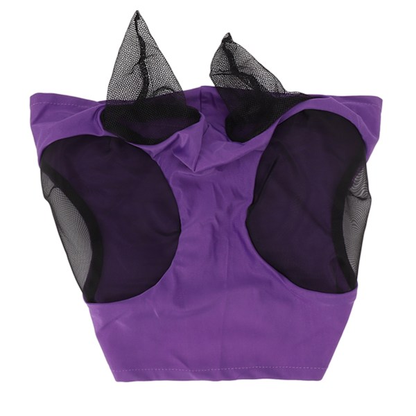 Horse Mesh flugmask Andas elastisk hästansiktsmask med öronskydd Ridutrustning för ridsport Lila