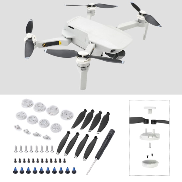 Propellmonteringverktøy for DJI Mavic Mini RC Drone Hurtigutløser Propellmontering 8 blader (hvit kant)
