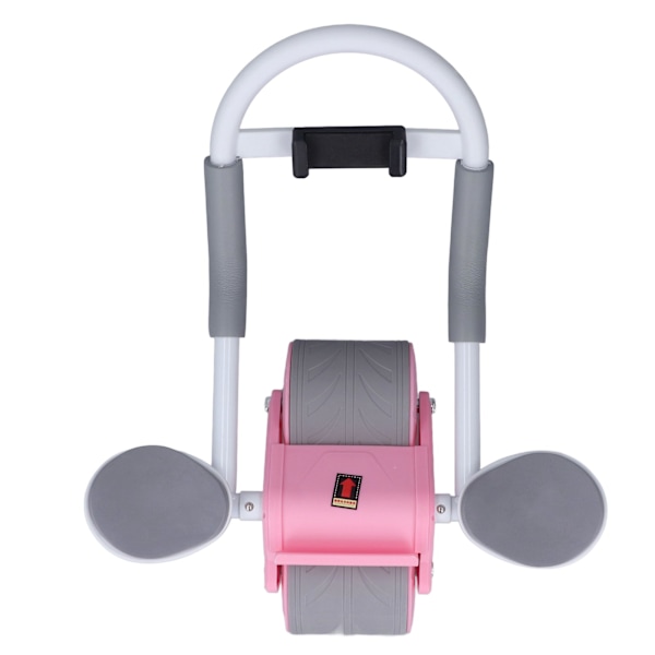 Abdomen Roller Träningshjul Automatisk Rebound Abdomen Roller med telefonfäste för gravid kvinna Rosa