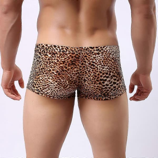 Leopardmønstrede herreundertøy, lav midje, svetteabsorberende og flat vinkel XL