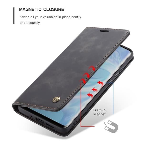 【SmartLegend】Huawei P30 Pro Bumperfodral Premium Läder Flip Plånboksfodral Svart