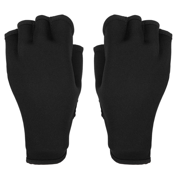 1 Pair Aquatic Gloves Slip Resistance Breathable Flexible Hand Swim Training Gloves for Men Women Adult Children Black 240x210mm / 9.45x8.27in