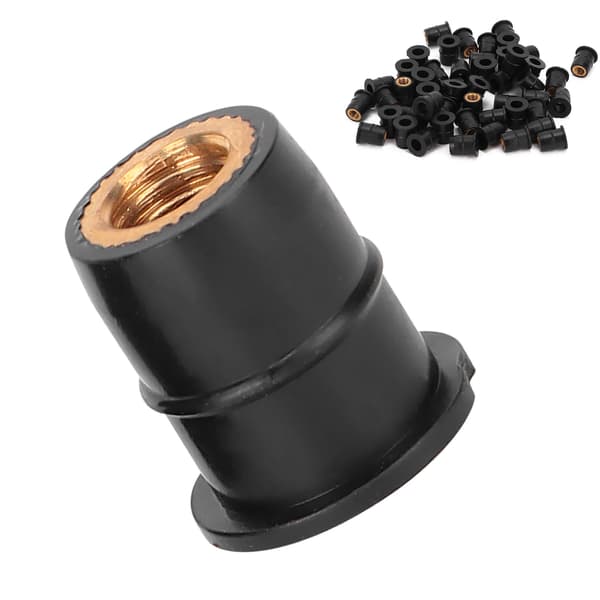 50 st. Gummimutter M6x0.8mm Modifiering för Motorcyklar ATVs Vindrutor Kaross