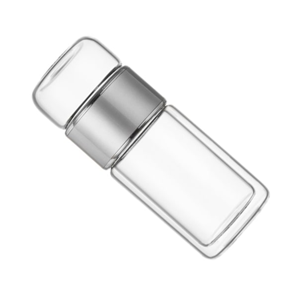 Te-infuusiopullo 420 ml kaksoiskerros ruostumattomasta teräksestä Vuotamaton lasivettpullo toimistoon matkoille Kotiin