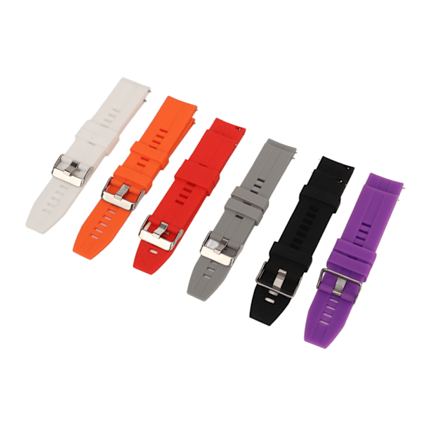 6ST Smarta klockarmband för män kvinnor Silikon 22mm Quick Release Watch Ersättningsremmar för GT2 GT3 Svart Vit Grå Röd Lila Orange