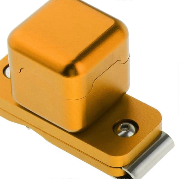 Lilla metal præcisionsbillardkridtholder med bælteclips Yellow