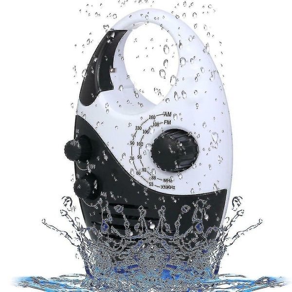 Vattentät duschradio, justerbar volym Dusch Am Fm-knapphögtalare
