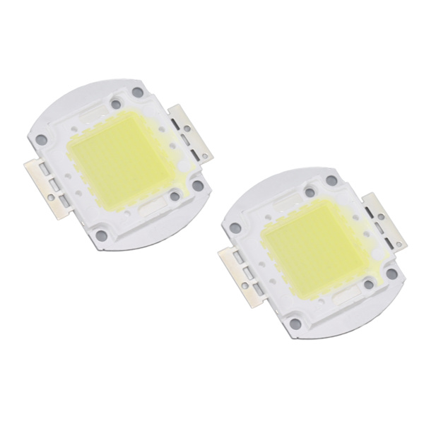 2 stk Runde LED-chips 100W Højtydende LED-chip Hvidt lys 9600LM 6000K LED-perler til Hjemmestudiet Udstilling Madlys Spotlight