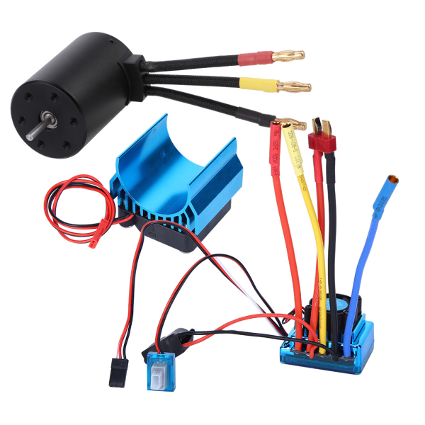 3650 Motor 3100Kv Brushless ESC Køleplade Sæt til 1/10 RC Bilmodel Tilbehør (60A)