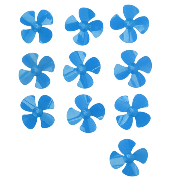 10 kpl 80 mm 4-lapainen potkuri Muovi DIY pyörivä lelu malli tarvikkeet 2 mm reiällä XR‑149Blue