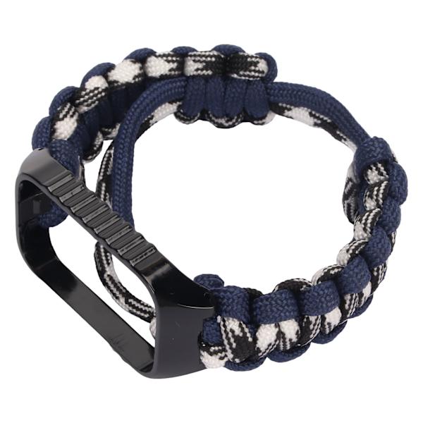 Paracord Watch Band Watch Protector Fodral 2 i 1 Kompatibel för Redmi Band 2 Smartwatch Marinblå