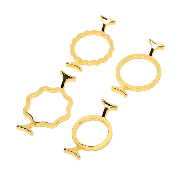 4 st Vaxsigillformar Guld Färg Zinklegering Blandad Stil Robust Hållbar Vaxsigill Stämpelringar för 2,5 cm 3 cm Stämpel