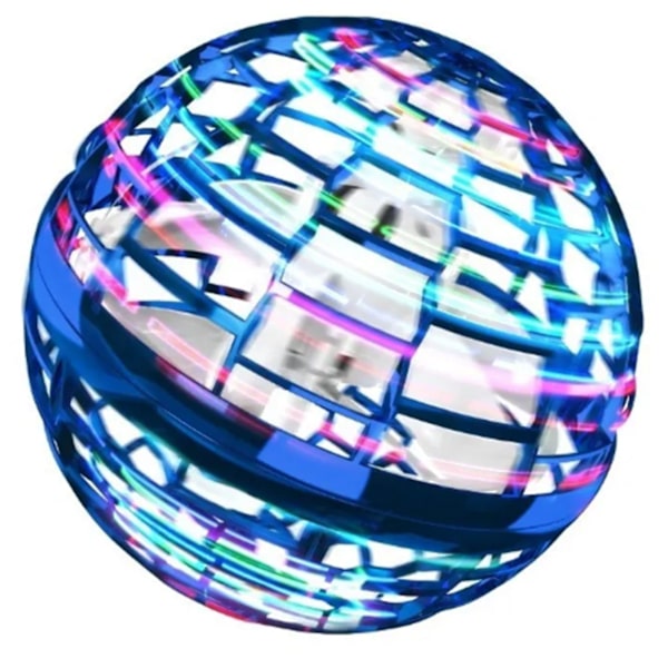 Flyvende Bold Legetøj Farverigt Lys USB Opladning Intelligent Sensor Plast Roterende Flyvende Bold Globe Blå