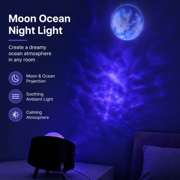 LED-stjerneprojektor, sort, USB-drevet, Bluetooth-musikafspiller, natlampe til fest