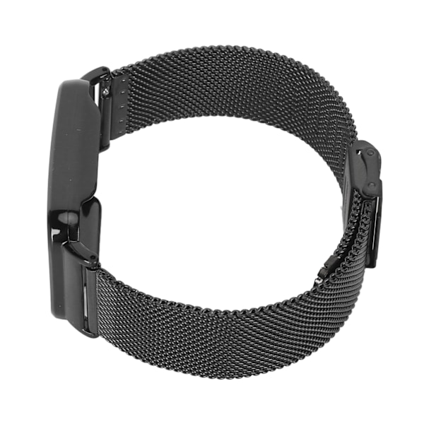Mesh-rem i rostfritt stål med svart stötfångarväska, bytestillbehör Passar för Mi Band 7 Pro Black