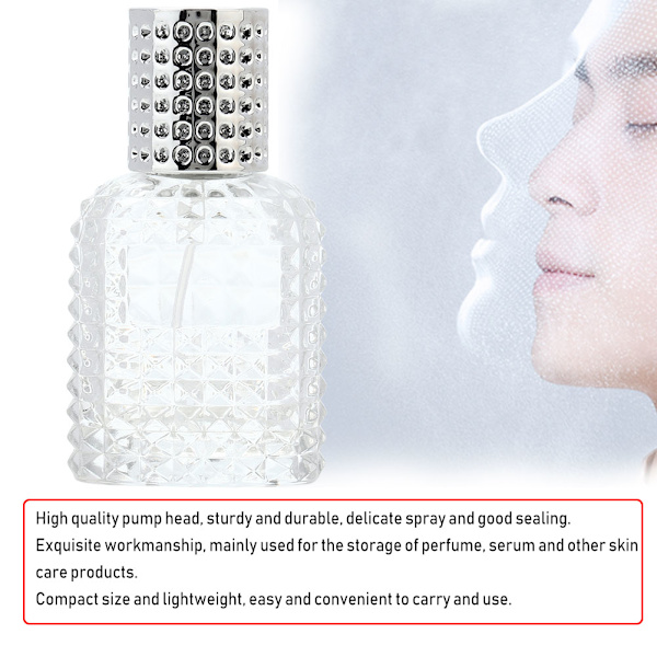 Portable Perfume Bottle Aluminum Atomizer Fine Mist Empty Spray Bottle 30ml (Silver)