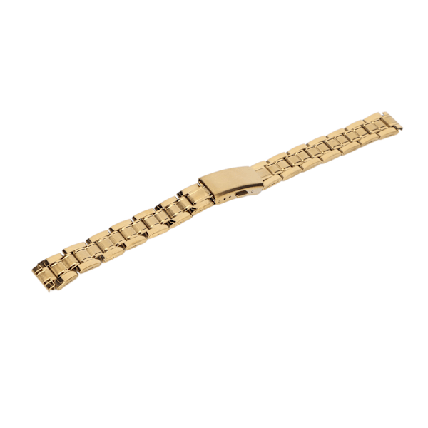 Klockband i rostfritt stål Quick Release Dubbellås Spänne Byte Metallurband för män Dam Guld 12mm/0.47in