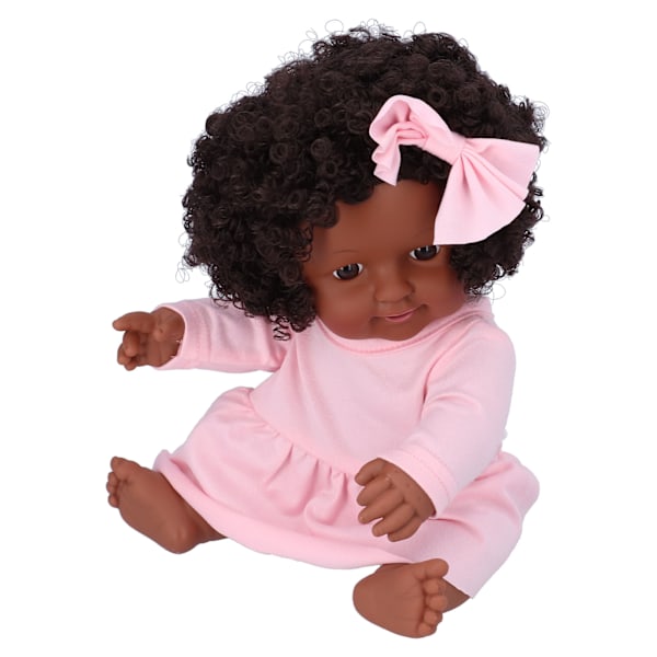 12in svart baby flickdocka afro hår realistisk afrikansk flickdocka julklapp till barnQ12-082C