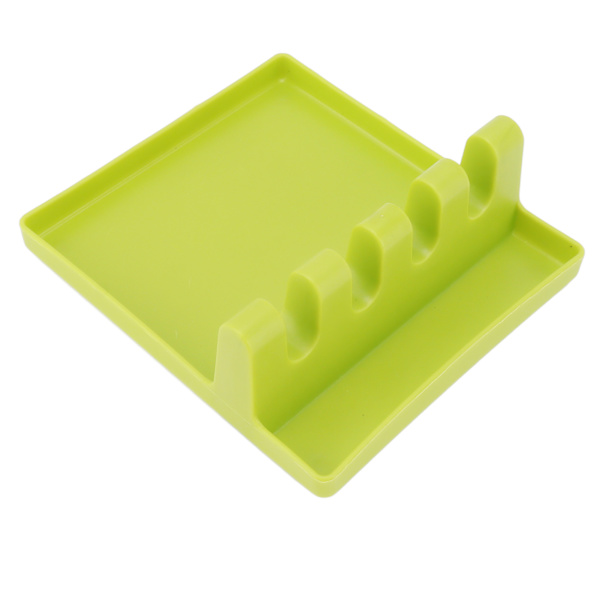 Utensil Spoon Rest Multifunctional Plastic Multiple Spoon Holder for Countertop Kitchen Green