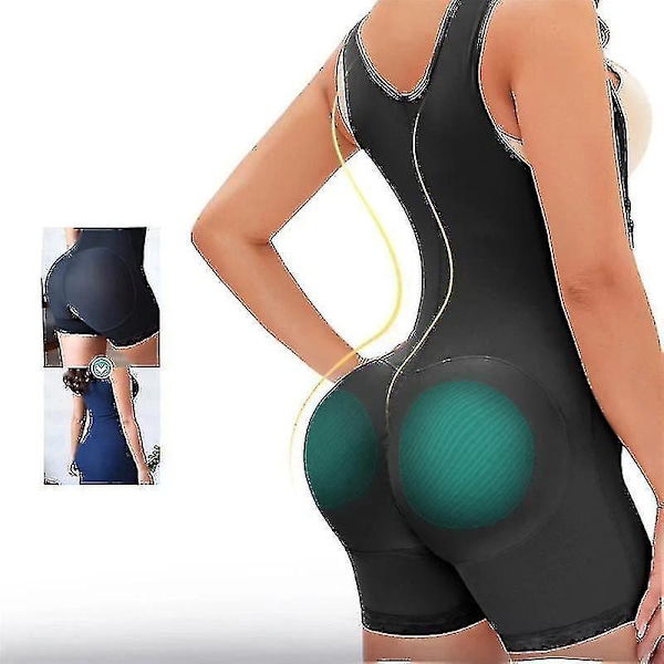 Helkropp Arm Suit Midjetränare Korsett Shapewear 2XL Svart