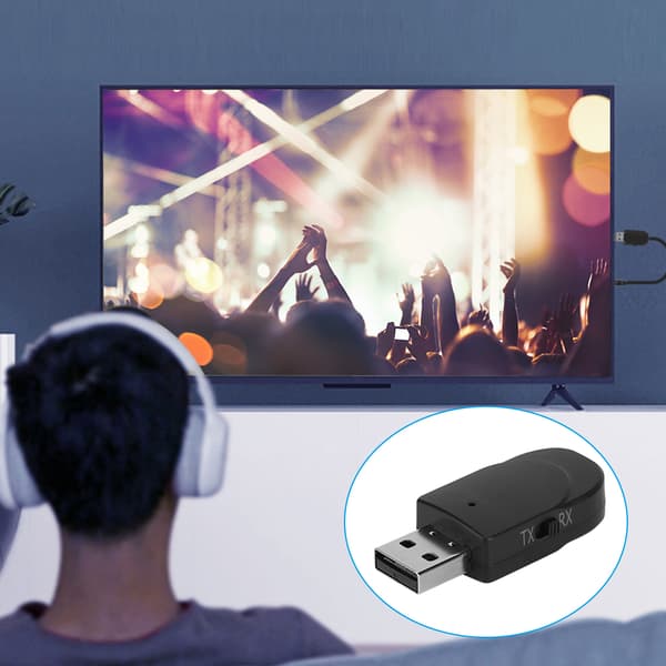 Bluetooth Audiomottaker Sender 2 i 1 USB Stereo Musikk Trådløs Adapter for Bil TV Datamaskin