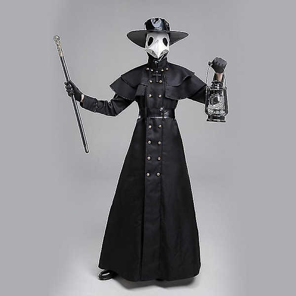Plague Doctor Steampunk Præst Halloween Kostume M