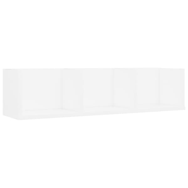 CD-hylle hvit 75x18x18 cm konstruert tre