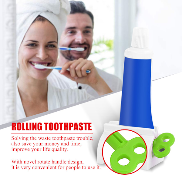 Rolling Tube Tandkräm Squeezer Tandkrämer Dispenserhållare för badrum (grön)