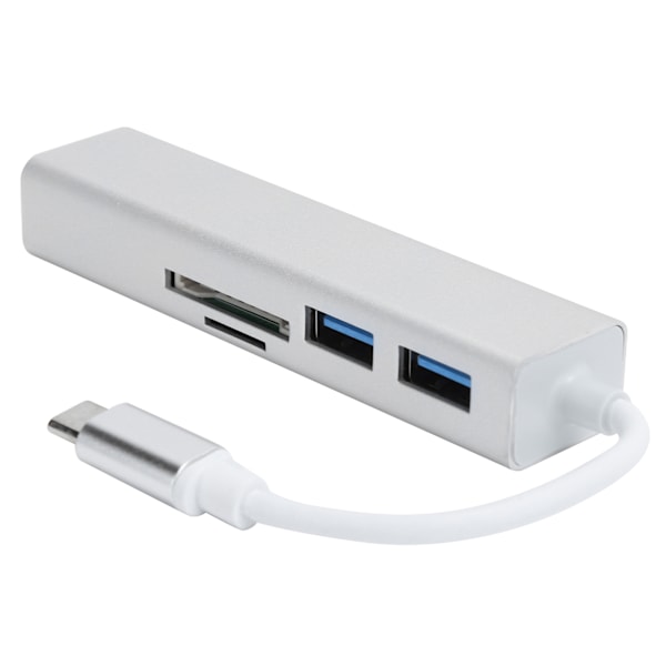 5-in-1 USB3.0-hubi, Gigabit-sovitin, RJ45-liitäntä, laajennusasema, tietokoneen lisävaruste