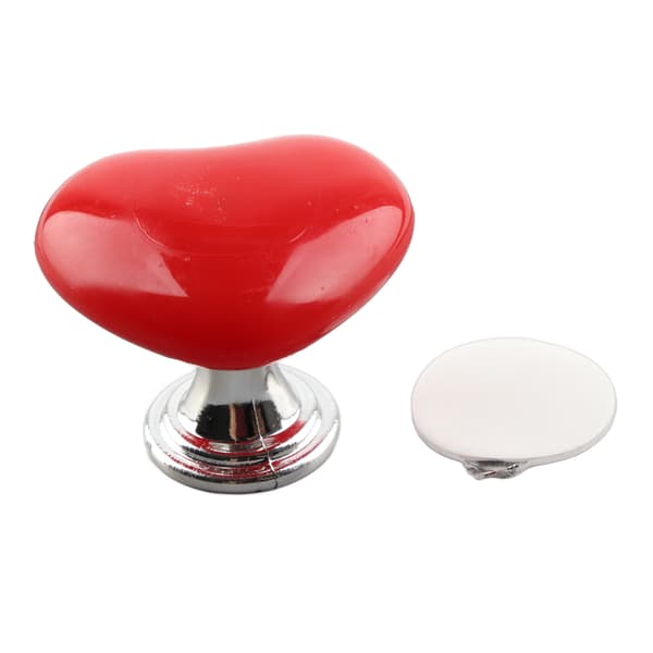 Heart-shaped Toilet Tank Button Plastic Solid Universal Toilet Button Press Replacement for Bathroom Red