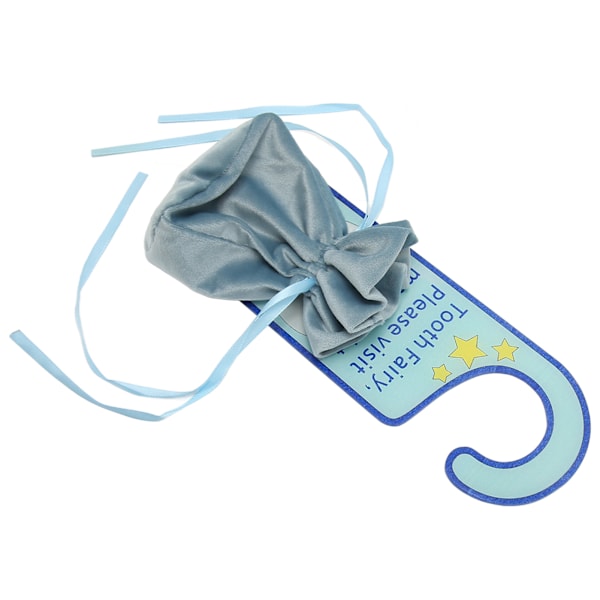 Tooth Fairy Dörrhängare Söt akryl Tooth Fairy Pengahållare för förlorade tänder Barn Pojkar Flicka Blå