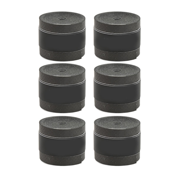 6 stk Tennisracket Greb Tape PU Frost Anti-slip Svedabsorption Badmintonracket Tape Sporttilbehør Sort