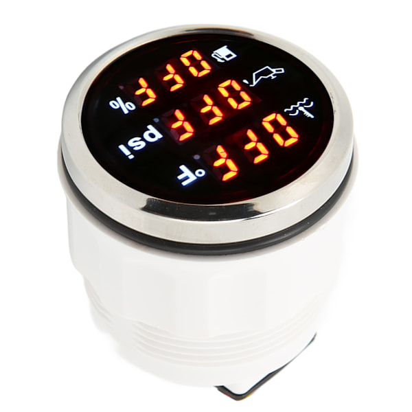 3-in-1 digitaalinen öljymäärä-, öljynpaine- ja vesilämpötilamittari 52 mm 9-32V veneilymittari asuntoautoille, veneille, autoille ja moottoripyörille