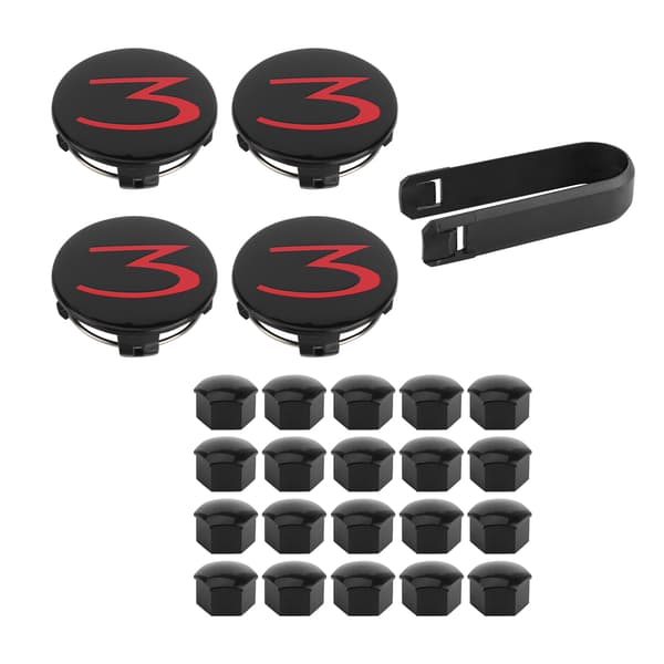Navsenterhette Sett og Hjulmutterdeksler for Tesla Model 3/Model Y/Model S/Model X (4stk + 20stk)