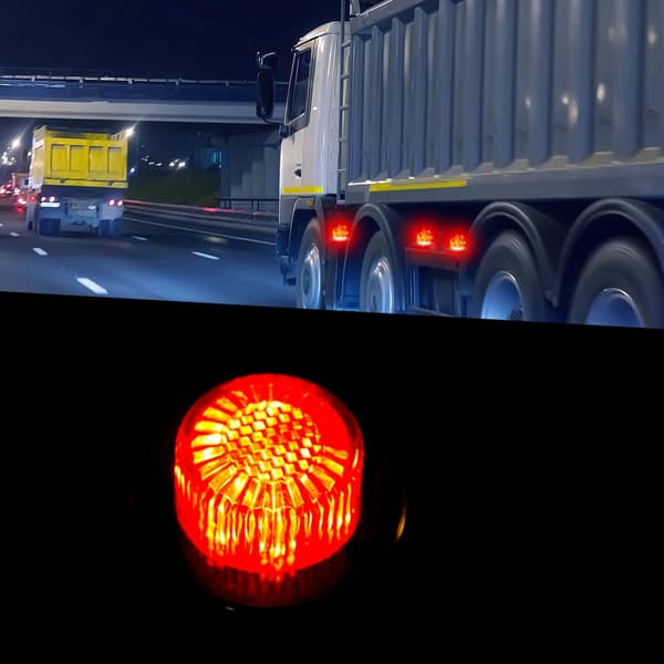 24V mini rund sidemarkeringslyssignal Indikatorlampe for tilhenger (gul)