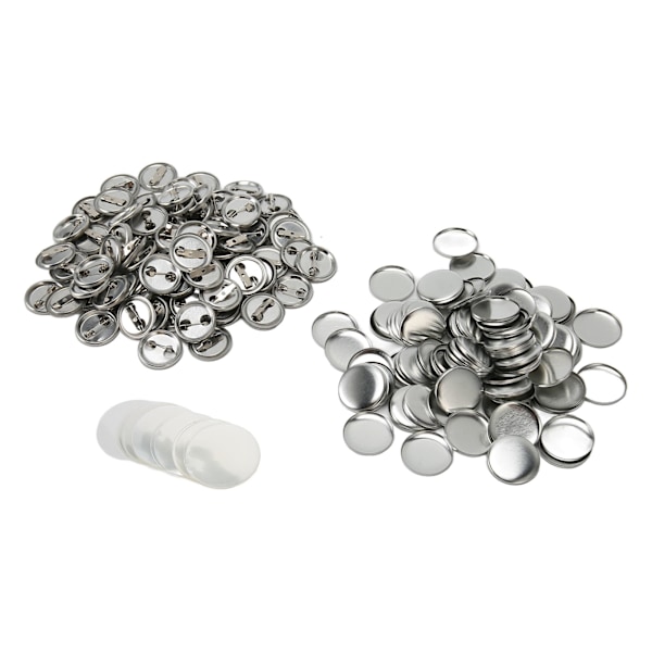 100 Set Blank Knappmärke Delar Set Rund Form Rostskydd Enkel Utskrift Knappnålsmärke Kit för Knappmaskin 25mm/1.0in