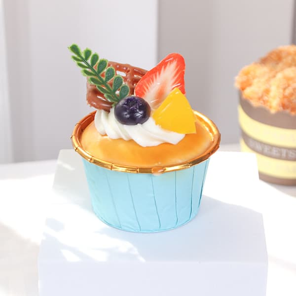 6pcs Artificial Fake Cupcakes Decorative Simulation Muffin Model for Display Kitchen Decoration Photography Props