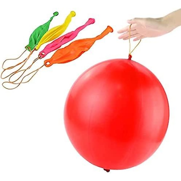 10 lävistysilmapalloa, raskaat ilmapallot lapsille, pomppivat ilmapallot kuminauhakahvalla syntymäpäiväjuhliin - väri Satunnainen