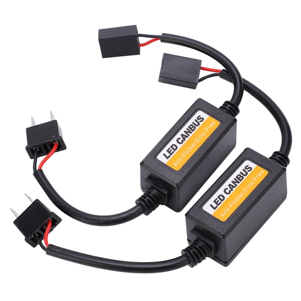 2 stk LED-dekoder AntiFlicker Bil Dashboard Feilkode Feilbryter for H7 DC 9V16V