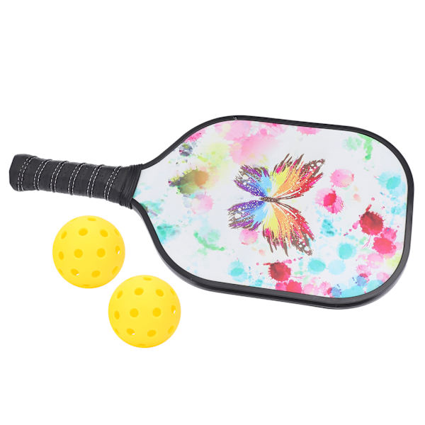 2 st Pickleball Paddel Set Utomhus Sport Bärbar Kolfiber Racket med 2 Bollar