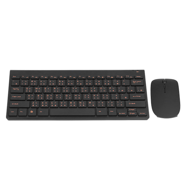 Kinesiskt engelskt tangentbord 78 tangenter 2,4G trådlöst tangentbord Mus Combo Lasergravyr Mute Traditionellt kinesiskt tangentbord