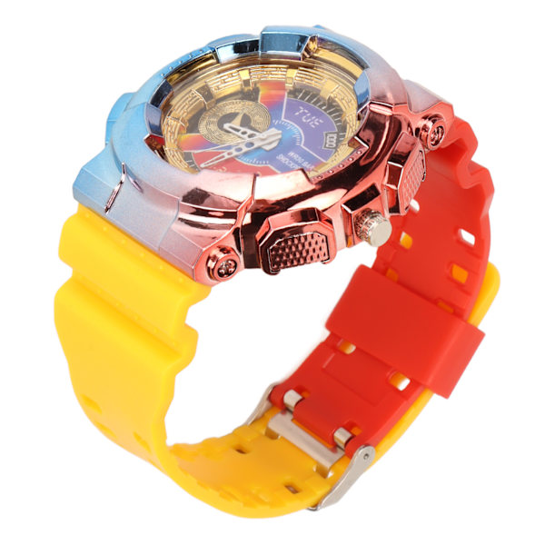 Kvartsur Gradient Vandafvisende Let Langvarig Tid Præcis Mode Sport Armbåndsur Rød Top Gul Bund