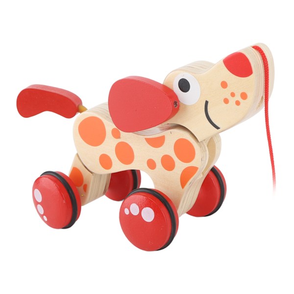 Push Pull Toy Pull Walk Along Pull Trä Hund Walk En lång valp Trä Pull Toy för promenader småbarn Hundstil