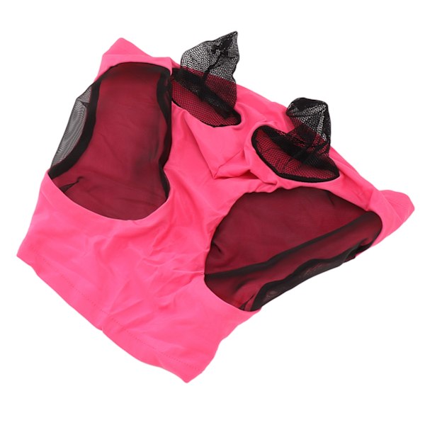 Horse Mesh flugmask Andas elastisk hästansiktsmask med öronskydd Ridutrustning för ridsport Rose Red