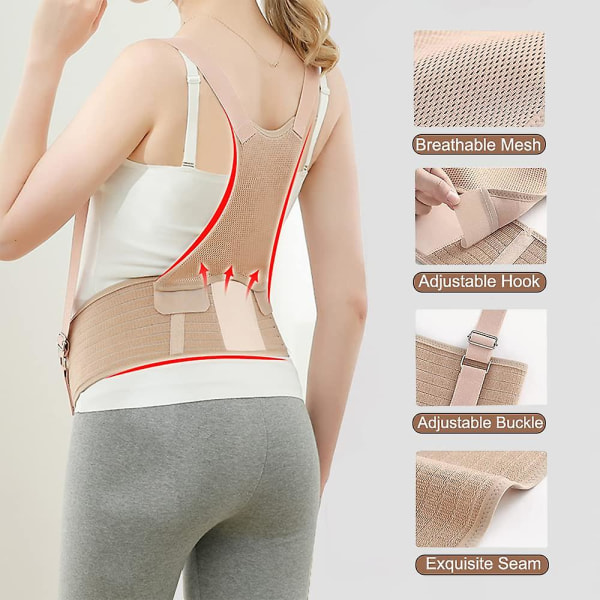 Graviditetsbelte, støttende magebånd Graviditetsstøttebelte støtte magebåndbelte støtter midje rygg og mage skin tone