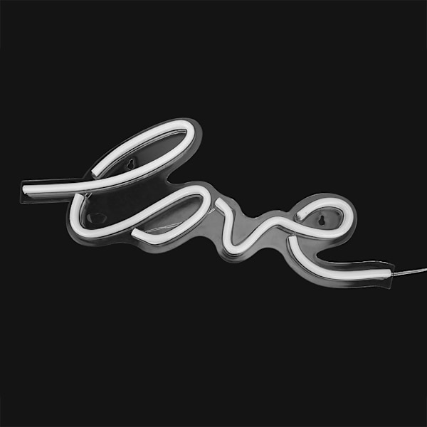 Hjerteformet transparent panel neonlys USB LED-lys til rumindretning