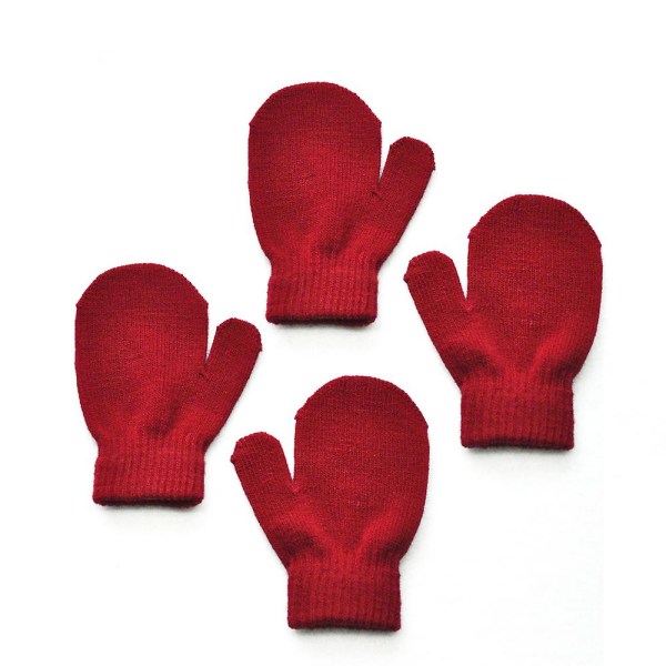 2 Pairs Kids Mitten Knitted Toddler Mittens Winter Warm Stretch Gloves